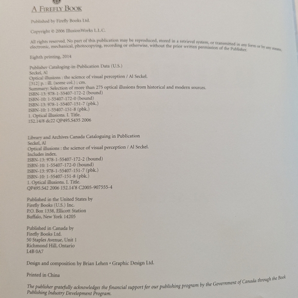 Optical Illusions Book  The Science of Visual Perception Seckel, Al Color Englis - Picture 8 of 8